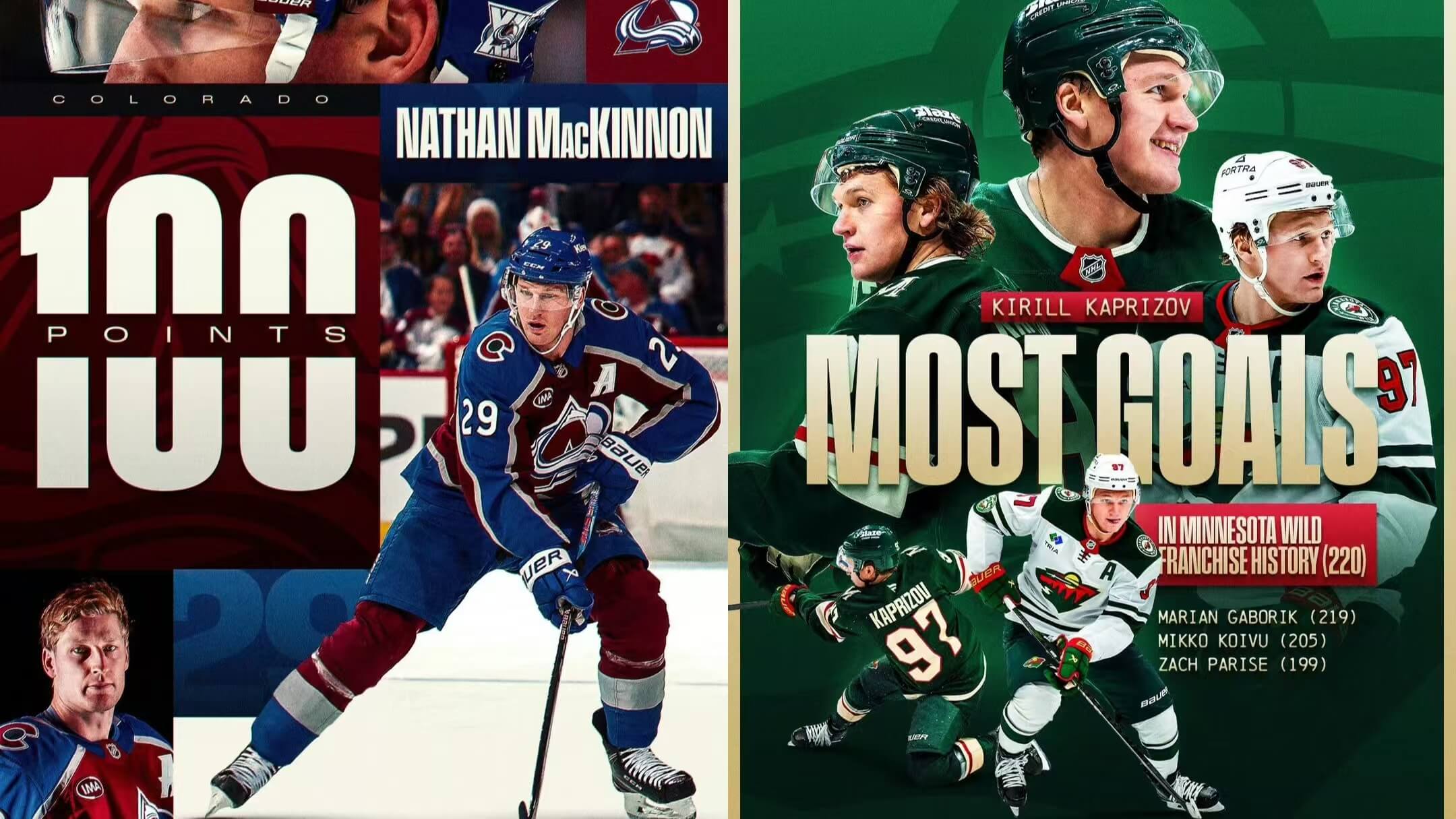 En milstolpekväll: Medan Avalanche- och Wild-tröjorna skriver ny historia